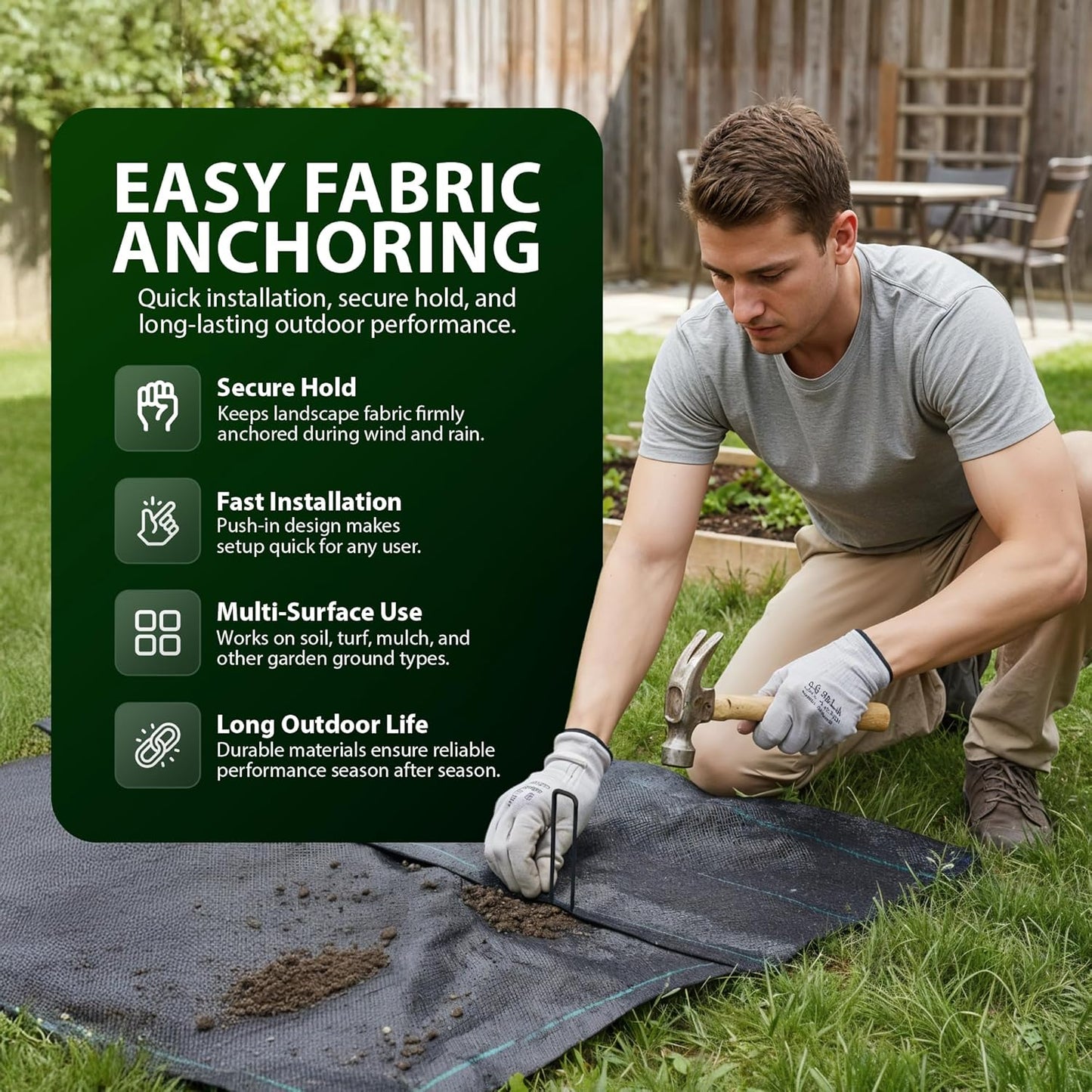 Galvanised Steel Garden Membrane Pegs – 50 Pack