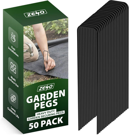 Galvanised Steel Garden Membrane Pegs – 50 Pack