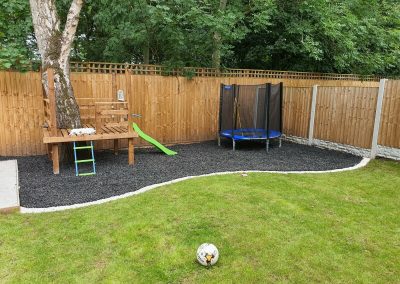Rubber Chippings in garden