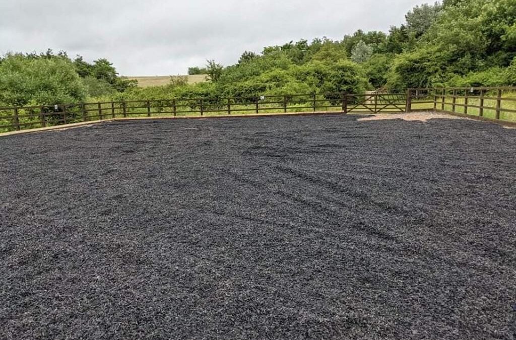 Rubber chippings when they've been just layed